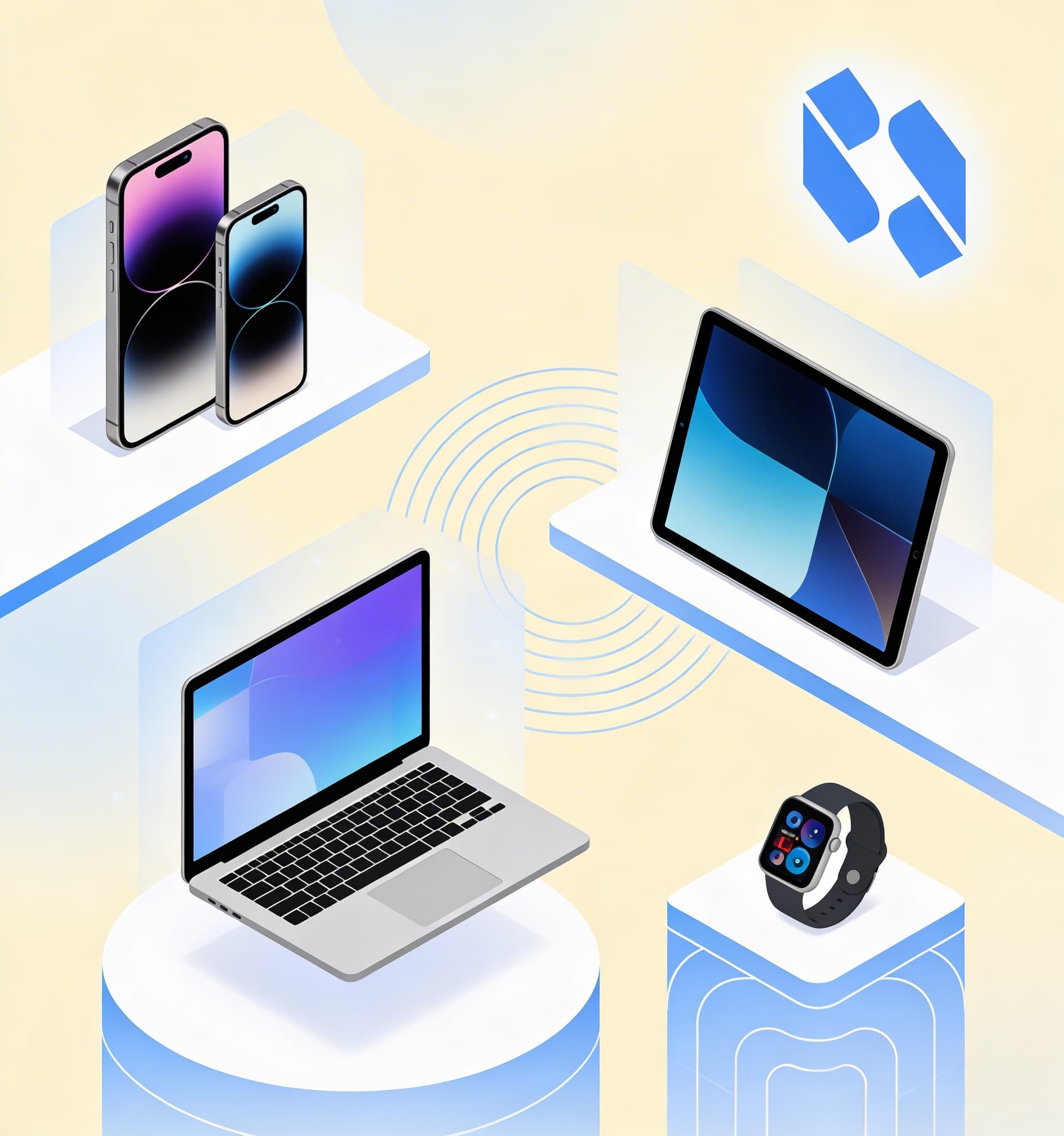 Hero image of floating gadgets
